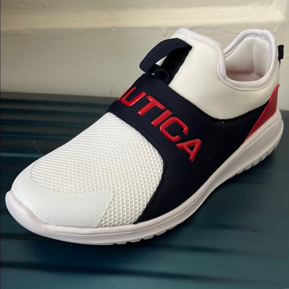 Women’s Nautica Navy and Red Slip-On Sneakers